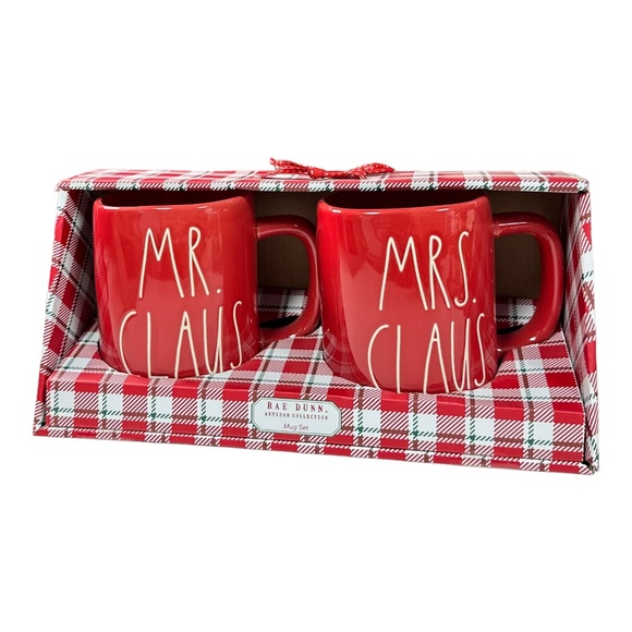 Rae Dunn "MR. CLAUS" & "MRS. CLAUS" Coffee Mug Set - Picture 1 of 1